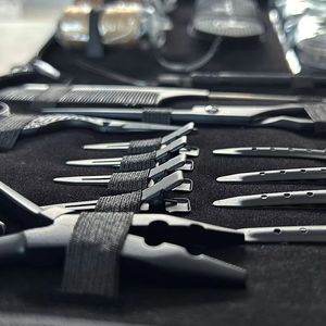 Kit d'outils pour extensions de cheveux avec étui en cuir, instruments en acier inoxydable, pinces à cheveux, outils pour extensions de cheveux avec taille personnalisée - Product Image 3