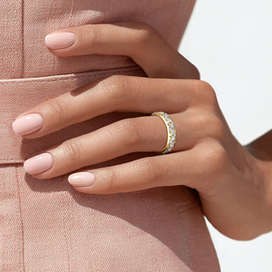 Anillo de banda con motivos de diamantes marquise y redondos LR - Product Image 4