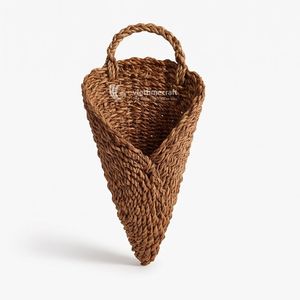 Panier de rangement mural en forme de cône, tissé à la main en jonc de mer, écologique, pour la décoration de la maison - Product Image 5