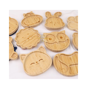 จานไม้ไผ่ธรรมชาติสำหรับเด็ก ชุดอาหารเด็กพรีเมียม สำหรับขายส่ง - Product Image 5