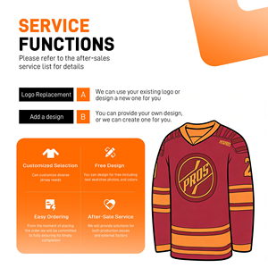 Custom Sublimated Ice Hockey Jersey V-Neck Full Sleeve Breathable Polyester Adult Unisex Team Uniforms - Product Image 5