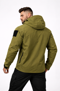 Vestes de randonnée imperméables unisexes grande taille avec logo personnalisé, coupe-vent à capuche zippée et col montant, teintes pour l'extérieur – Collection Automne - Product Image 5