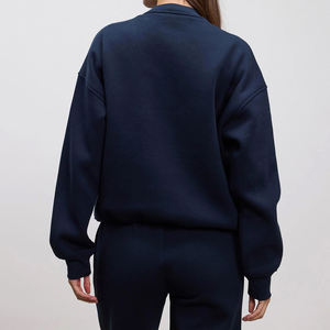 Nouveau style haut de gamme : Sweat à col rond oversize en polyester/coton lavé et doublé, coupe longue, pour l'hiver et l'automne, style streetwear - Product Image 6