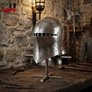 CH Medieval 18 Gauge Steel Polished Handmade Helmet-New Templar Knight Design for Graduation Christmas Mother's & Father's Day - Product Image 1