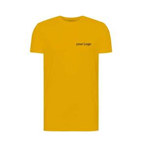 Cotton Round Neck Short Sleeve <b>Yellow</b> Regular Fit Casual Wear Custom Oversized Man Boys <b>TShirts</b> Exporter BD Men's T-shirts OEM - Product Image 1