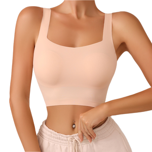 Custom Logo Seamless Sports <b>Bra</b> For Women <b>Stretch</b> Yoga Workout Running Gym Fitness Training Activewear Top - Product Image 5