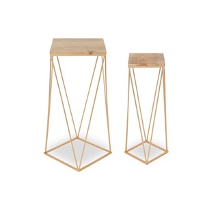 <b>Rustic</b> Industrial Metal Nesting <b>Table</b> With Metal Top Durable Build Compact Stackable Furniture For Living Room Decor - Product Image 3