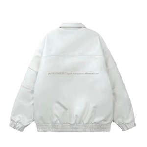 Vestes coupe-vent en cuir multi-poches pour homme, style automne, veste bomber en cuir PU personnalisée pour moto - Product Image 2