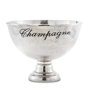 Seau à champagne de luxe en aluminium argenté, grand seau à glace de style vintage, bac de service pour boissons, articles de bar pour fêtes - Product Image 4