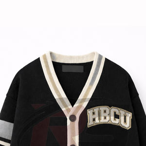 เสื้อคาร์ดิแกน HBCU Alumni Varsity ปักโลโก้มหาวิทยาลัยตามสั่ง ผู้ผลิตเสื้อถัก ชุดนักศึกษา HBCU Varsity Knit - Product Image 2