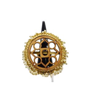 Anillo de Madera y Latón Dorado Mate, Diseño Artesanal, Duradero y de Moda, Venta al por Mayor para Chicas y Mujeres - Product Image 3