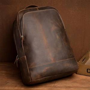 Versatile <b>Waterproof</b> Leather <b>Backpack</b> Anti-Theft Vintage Laptop Rucksack Genuine Leather Carrier LBP-0371 - Product Image 1