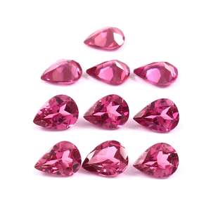 Lote al por mayor de piedras preciosas sueltas de granate rodolita natural facetadas en forma de pera de 5x7 mm para fabricación de joyas - Product Image 2