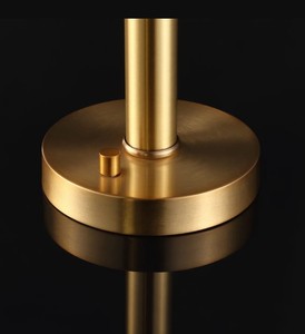 Gold Metal Dome Table Lamp | Modern Slim Base <b>Desk</b> Lamp | Luxury Contemporary Home Lighting - Product Image 4