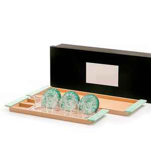 Bandeja de servir de vidrio con incrustaciones de nácar de alta demanda, con platos de té rectangulares, ecológica, apta para lavavajillas, para el hogar. - Product Image 3