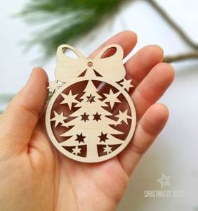 Adornos navideños colgantes de metal hechos a mano, juego de estrellas y corazones cortados con láser, decoración rústica para pared y árbol de Navidad - Product Image 4
