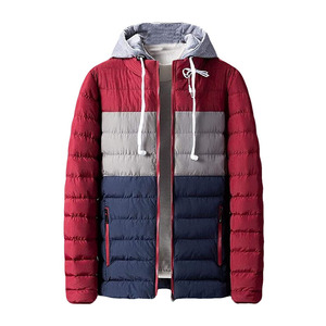 Chaqueta Acolchada con Capucha para Hombre, Diseño Color Block, Cálida para Invierno, Gruesa, de Poliéster, con Cierre de Cremallera, Ropa Exterior Informal - Product Image 5