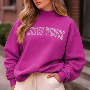 Sudadera de Forro Polar Premium para Mujer con Logo Frontal, Cuello Alto Holgado, Suave, Cálida, Cómoda, de Corte Relajado, para Invierno, Estilo Casual y a la Moda - Product Image 1