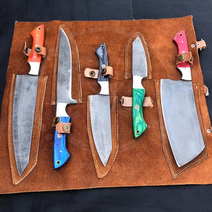 Vente en gros d'usine, ensemble de couteaux de chef professionnels japonais en acier inoxydable 5 pièces, manche en bois, couteaux de cuisine écologiques - Product Image 2