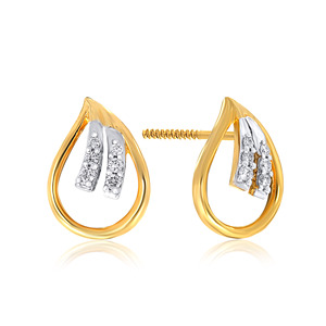 Pendientes de Diamantes de Oro Amarillo de Lujo Sheer Elegance, Corte Brillante Redondo, Color H, para Uso Diario de Mujeres, Chapados en Oro de 18K - Product Image 2