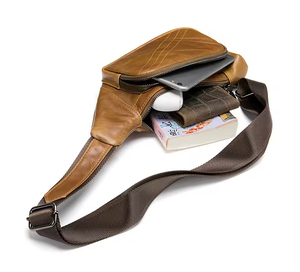 Bolso Bandolera de Cuero Genuino Personalizado para Hombre, Moderno, Deportivo, para Viajes, con Logotipo Personalizado - Product Image 6