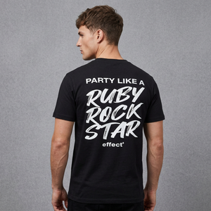 T-shirt noir à manches courtes pour homme Rusty Rock, col rond, imprimé, décontracté, en jersey tricoté, avec logo frontal effet gouttelettes, grande taille, épais - Product Image 2