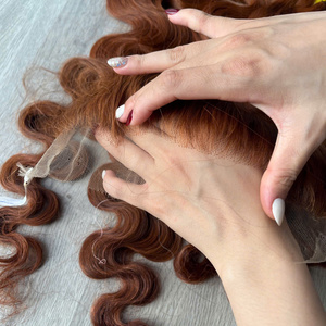 Conjunto de cabello humano de alta calidad de lujo con encaje suizo Frontal Color marrón cabello humano crudo vietnamita - Product Image 4