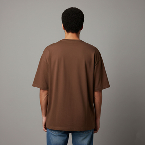 เสื้อยืดโอเวอร์ไซส์สีดำแบบกำหนดเอง OEM/ODM สำหรับผู้ชาย ทรงไหล่ตก ผ้าหนา 100% คอตตอน สีพื้น ระบายอากาศได้ดี กันยับ พร้อมสกรีนโลโก้ตามสั่ง - Product Image 6