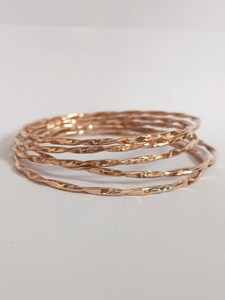 Belladec Handcrafted Twisted <b>Copper</b> <b>Bangle</b> Set Elegant Stackable Bracelet Artisan Hammered Jewelry Classic Gift for Women Delhi - Product Image 2