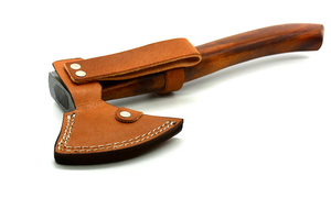 Edge Master Manufacture Custom Handmade Industrial Grade <b>Axe</b> Damascus Steel Blade Wooden <b>Handle</b> Leather Sheath 14 Overall Length - Product Image 6