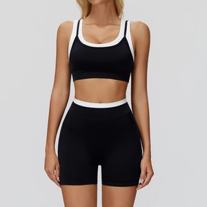 Conjunto de Yoga de Alta Calidad, Transpirable, de Secado Rápido, de 2 Piezas, con Cintura Elástica de Doble Capa, Falda y Pantalones Cortos, para Mujer, con Logotipo Personalizado - Product Image 3