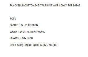 FANCY SLUB COTTON DIGITAL PRINT <b>WORK</b> ONLY TOP 84945 BLACK - Product Image 5