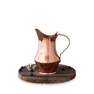 Export Quality Solid Pure Copper Pitcher Heavy Gauge Hand-Beaten Hotel Restaurant Hammered Copper Water <b>Jug</b> Low Price - Product Image 2