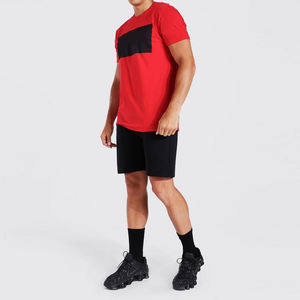 Ensemble décontracté 2 pièces pour homme avec logo personnalisé, t-shirt à manches courtes boutonné et short de sport 100 % coton, collection automne - Product Image 5