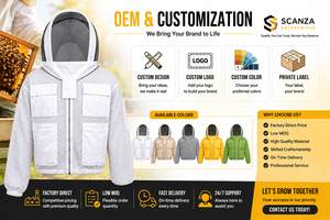 Beekeeping Jacket with Fencing Veil Ventilated <b>Bee</b> <b>Suit</b> Breathable Protective Mesh 3 Layer Sting Proof Beekeeper Jacket OEM - Product Image 6