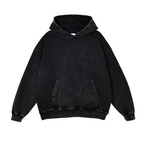 Nouvelles arrivées : sweats à capuche décontractés en coton 100% effet délavé, prix de gros, sweats à capuche oversize effet délavé pour adultes - Product Image 4