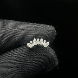 ต่างหูเพชรทรงมาร์คีส์แบบกลุ่ม ประดับเพชรแล็บโกรว์ ทองคำแท้ 14K ดีไซน์เรียบหรู สำหรับเจาะหูแบบ Conch Helix Cartilage - Product Image 3