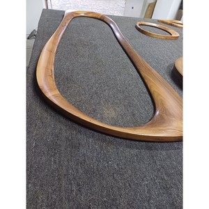 กระจกติดผนังกรอบไม้สไตล์อาร์ตเดโค รูปทรงนามธรรม ตกแต่งบ้าน - Product Image 3