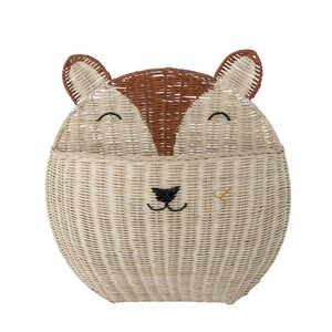 Squirrel Rattan <b>Wall</b> Hanging <b>Storage</b> <b>Basket</b> Woven Animal Shaped Toy Organizer Pocket Cute Woodland Nursery Hamper - Product Image 3