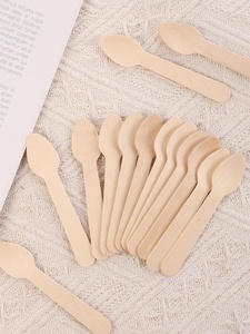 Nueva Cuchara Desechable de Madera de Abedul de 155 mm para Postres, Pasteles y Productos de Panadería, Ideal para Servir en Cafeterías y Restaurantes - Product Image 1