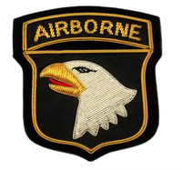 Patch brodé sur mesure de luxe de haute qualité avec logo, en fil de bullion, fait main, résistant à l'eau, pour vêtements, vestes et casquettes