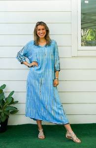 Women's Plus Size Casual Dresses Hand-Tie Dye <b>Kaftan</b> Boho Abaya Beach Cover <b>Summer</b> Caftan Straight Silhouette Tie Dye Swimwear - Product Image 5