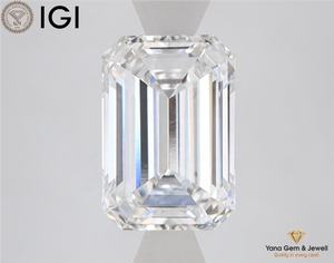 Diamante cultivado en laboratorio CVD de 2.50 quilates, forma esmeralda, color E, claridad VVS1, con certificado IGI, para anillo de compromiso personalizado. - Product Image 1