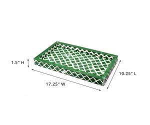 Plateau de service rectangulaire en bois fait main Art Déco avec motif floral, multifonctionnel, décoratif, cadeau de mariage - Product Image 1