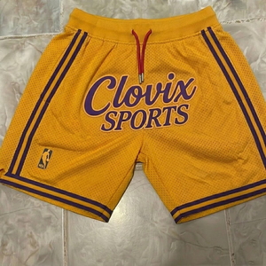 กางเกงบาสเก็ตบอลสีแดงเลือดนกสำหรับผู้ชาย Clovix พร้อมแถบข้างสีชมพู ระบายอากาศได้ดี ผลิตจากโพลีเอสเตอร์ เอวแบบมีเชือกผูก สไตล์สปอร์ต - Product Image 5