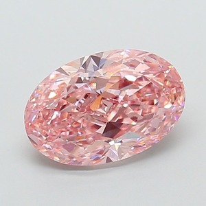 Diamant CVD de laboratoire rose vif fantaisie de forme ovale modifiée, 3,56 carats, clarté VS2, polissage excellent, diamant non monté de luxe - Product Image 1