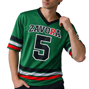 Camiseta deportiva a rayas de fútbol americano para hombre, estilo Y2K, sublimación personalizada, transpirable, de poliéster, con malla. - Product Image 2