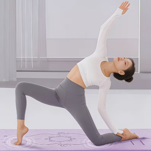 Tapis de yoga violet avec motif soleil et lune 183 cm x 80 cm pour l'entraînement à domicile - Product Image 4