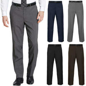 Pantalon de travail formel pour homme, tissu imperméable, coupe droite, noir, avec poches latérales. - Product Image 6