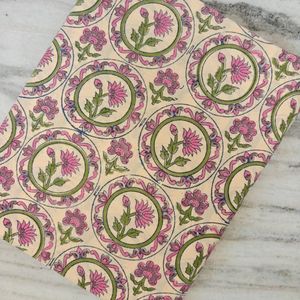 Tela de Algodón Cambray Estampada a Bloques 60x60, Tela de Algodón con Estampado Tradicional Jaipuri - Product Image 1